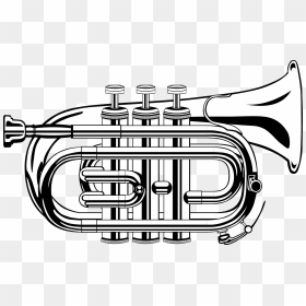 Trumpet Clip Art Clipart - Trumpet Clipart Black And White, HD Png Download - trumpet clipart png