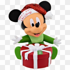 Christmas Mickey Mouse Gift Png - Mickey Mouse Bebe Navidad, Transparent Png - mickey mouse hat png