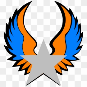 Wing Clipart Star - Blue And Orange Star, HD Png Download - blue wings png