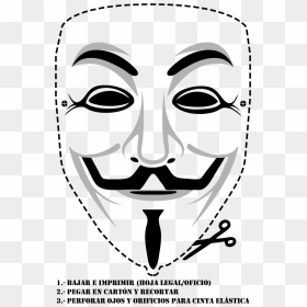Máscaras Mascaras De Disfraces, Mascaras Carnaval, - V For Vendetta Mask Art, HD Png Download - mascaras png