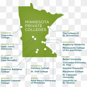 Map Of College Locations - Map Of Colleges In Minnesota, HD Png Download - road trip png