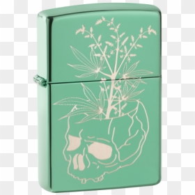 Botanical Skull Zippo Lighter - Botanical Zippo, HD Png Download - zippo png
