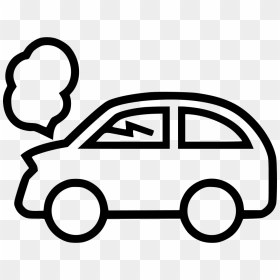 Car Accident - Small Car Black And White, HD Png Download - crashed car png