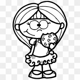 Children Reading Black And White Cliparts, HD Png Download - cartoon cookie png