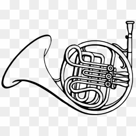 French Horn Easy Drawing, HD Png Download - trumpet clipart png