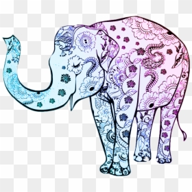 Floral Elephant, HD Png Download - elephant png