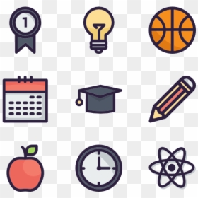 Educational Icons Vector Png, Transparent Png - school png