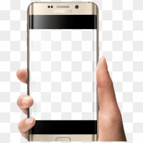 Hand In Phone Mobile Frame Png, Transparent Png - cell phone png