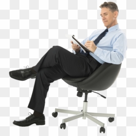 Man Sitting In Chair Png, Transparent Png - people sitting png