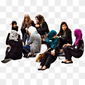 Group Of Women In Hijabs, HD Png Download - people sitting png