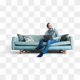 Sitting Person On Couch, HD Png Download - people sitting png
