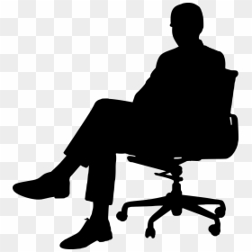 Person Sitting In Chair Silhouette Png, Transparent Png - people sitting png
