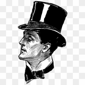Drawing Of Man With Top Hat, HD Png Download - top hat png