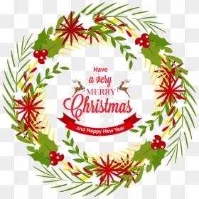 Transparent Merry Christmas Wreath, HD Png Download - christmas wreath png