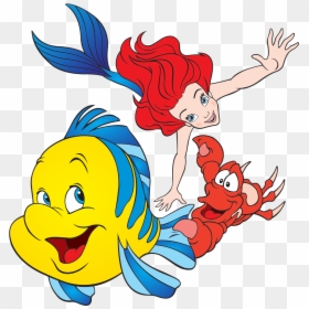 La Sirenita Sebastian Y Flounder, HD Png Download - mermaid png