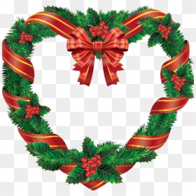 Christmas Heart Wreath, HD Png Download - christmas wreath png