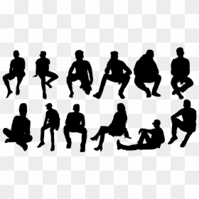 Silhouette Of Human Sitting, HD Png Download - silhouette png