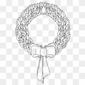 Holiday Clip Art Png Black And White, Transparent Png - christmas wreath png