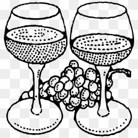 Grapes Clip Art Blacke And White, HD Png Download - wine glass png
