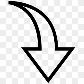 White Arrow Pointing Down, HD Png Download - north arrow png
