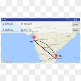 Google Map Draw Line Between Two Points, HD Png Download - curvy line png