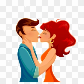 Couple Kissing Vector, HD Png Download - kissing lips png