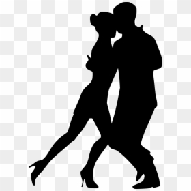 Dancing Couple Silhouette Drawing, HD Png Download - salsa dancers png