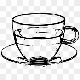Cup Of Water Clipart Black And White, HD Png Download - water cup png
