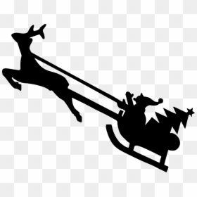 Christmas Reindeer Silhouette, HD Png Download - christmas deer png