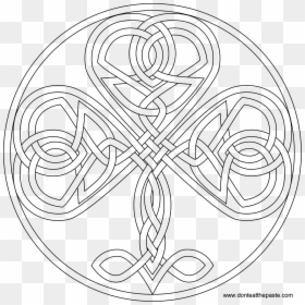 Celtic Shamrock Coloring Page, HD Png Download - celtic symbols png