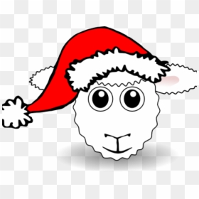 Cartoon Cat With Christmas Hat, HD Png Download - lamb clipart png
