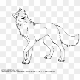 Anime Female Wolf Drawing, HD Png Download - wolf drawing png