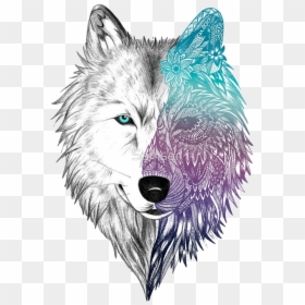 Wolf Animal Tattoos, HD Png Download - wolf drawing png