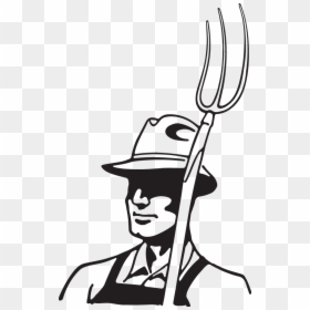 Farmer Pitchfork Logo, HD Png Download - farmer hat png