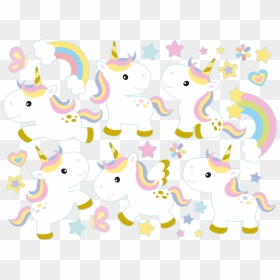 Sticker 6 Licornes Bebes Ambiance Sticker Col Sand - Stickers Licorne Chambre Bebe, HD Png Download - bebes png
