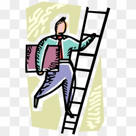 Vector Illustration Of Businessman Climbs Corporate - Vector Graphics, HD Png Download - climbing ladder png