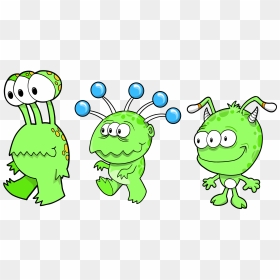 Monster Clip Lime Green - Cartoon Aliens No Background, HD Png Download - cartoon alien png