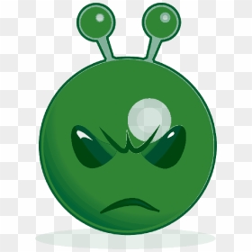 Green, Alien, Cartoon, Smiley, Unhappy - Alien Smiley, HD Png Download - cartoon alien png
