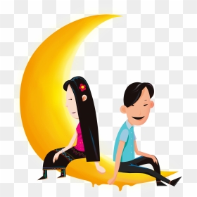 Cartoon Creative Decorative Design Moon Png And Psd, Transparent Png - moon cartoon png