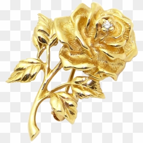 Gold Diamond Png - Brooch Flower Gold, Transparent Png - gold diamond png