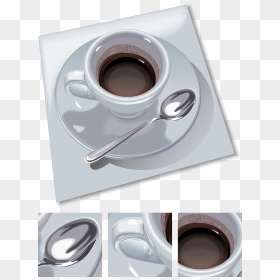 A Cup Of Coffee And A Spoon - Vase, HD Png Download - spoon vector png