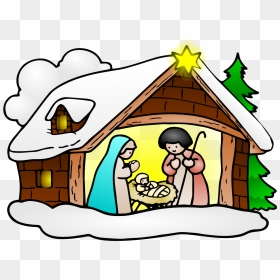 Crib Drawing Animated - Religious Christmas Clip Art, HD Png Download - religious png
