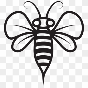 Bee Monochrome Silhouette - Silhouette Svg Bee, HD Png Download - bee silhouette png