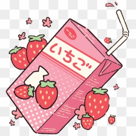 Aesthetic Strawberry Milk - Strawberry Milk Aesthetic, HD Png Download - fresas png