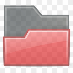 Folder Red Open Translucent Clip Arts - Folder Icon Grayscale, HD Png Download - translucent png