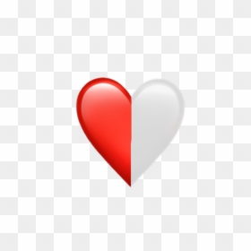 #freetoedit #heart #halfheart #whiteheart #redheart - Heart, HD Png Download - half heart png