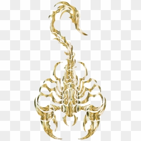 Sleek Tribal Scorpion Gold 2 Clip Arts - Scorpion Artwork, HD Png Download - gold chandelier png