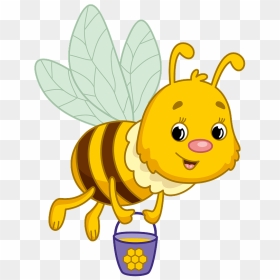 Bee Carrying Honey Clipart - Biene Clipart, HD Png Download - bee silhouette png