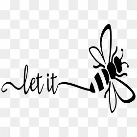 Let It Bee Clipart, HD Png Download - bee silhouette png