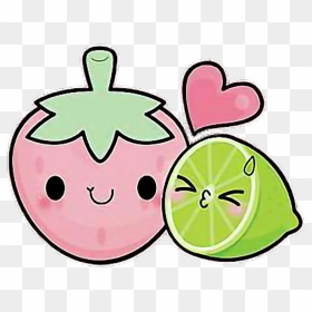 Lemons Clipart Kawaii - Kawaii Lime And Strawberry, HD Png Download - fresas png